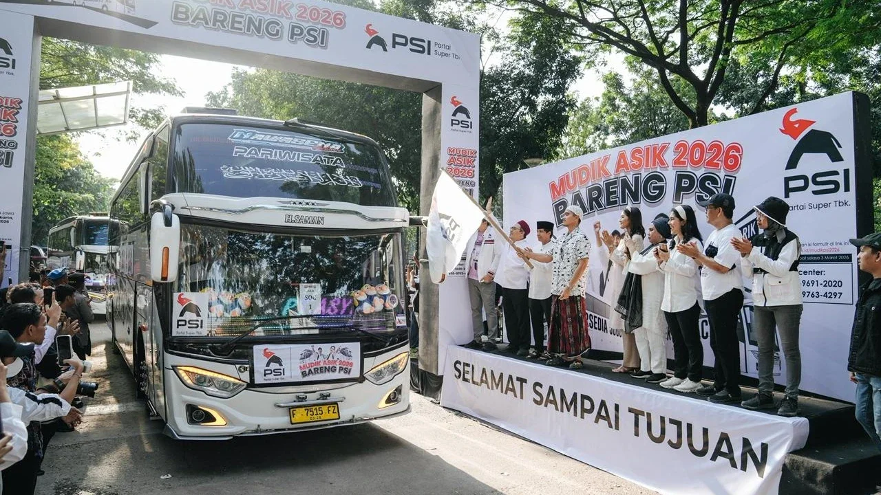 Mudik Gratis PSI, Kaesang Pangarep Lepas 11.800 Pemudik dengan 200 Bus