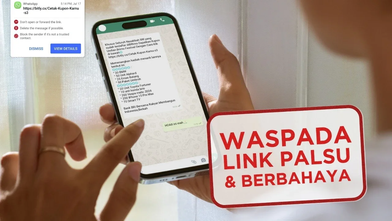 Waspada Penipuan, BRI Imbau Masyarakat Waspada Kenali Modus Link Palsu