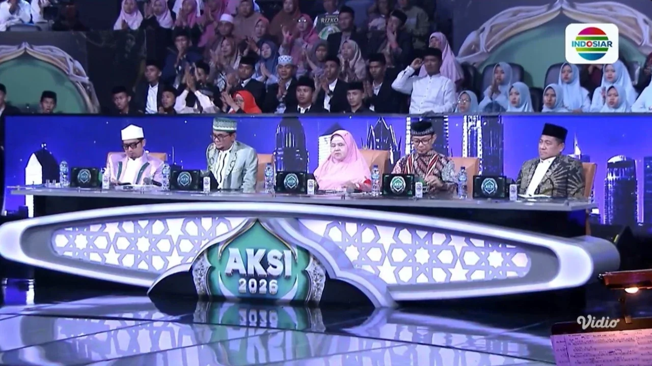 Kelima Dewan Juri Menilai Penampilan Tausiyah dari Tiga Ustaz AKSI 2026 Top 12 Kloter 1 Gua Hira dalam Kompetisi dakwah “AKSI 2026