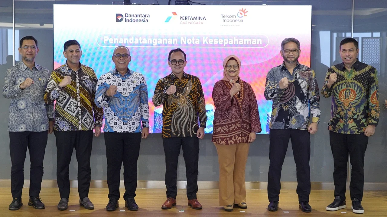 Penandatanganan Nota Kesepahaman (MoU) PT Telkom Indonesia (Persero) Tbk (Telkom) dan PT Perusahaan Gas Negara (Persero) Tbk (PGN)  di Jakarta, Jumat (10/4/2026).