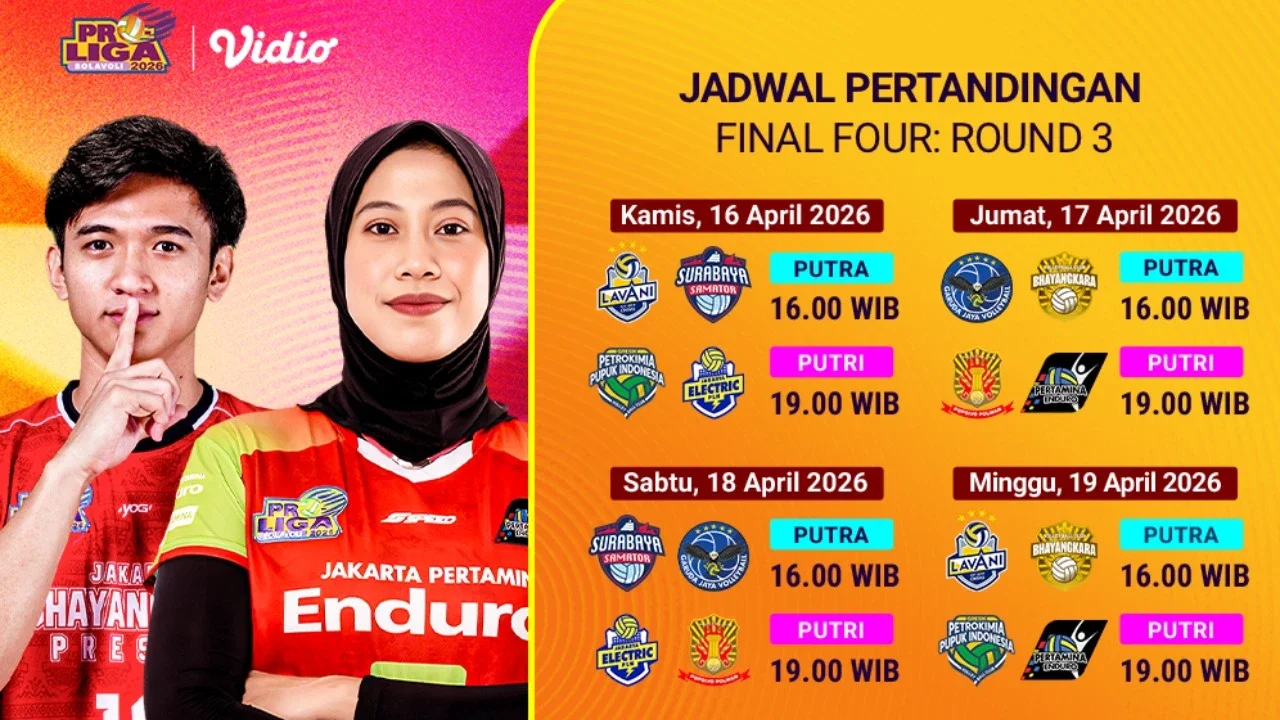 Jadwal Final Four Proliga Round 3 Eksklusif di Vidio