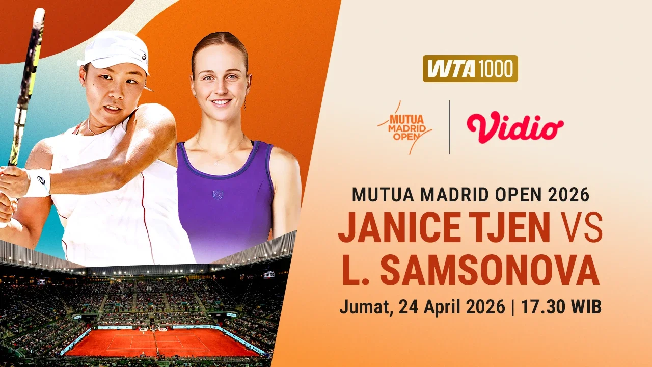Live Streaming Madrid Open 2026: Janice Tjen vs L. Samsonova, Eksklusif di Vidio