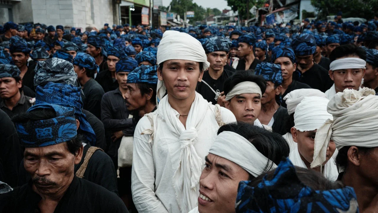 Warga Baduy melakukan perjalanan kegiatan Seba dari pemukiman mereka di Kanekes menuju Pendopo Bupati di Lebak, Banten, Jumat (24/04/2026).