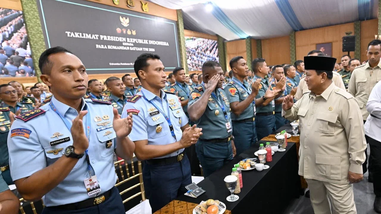 Prabowo Beri Taklimat ke 1.500 Komandan TNI di Bogor