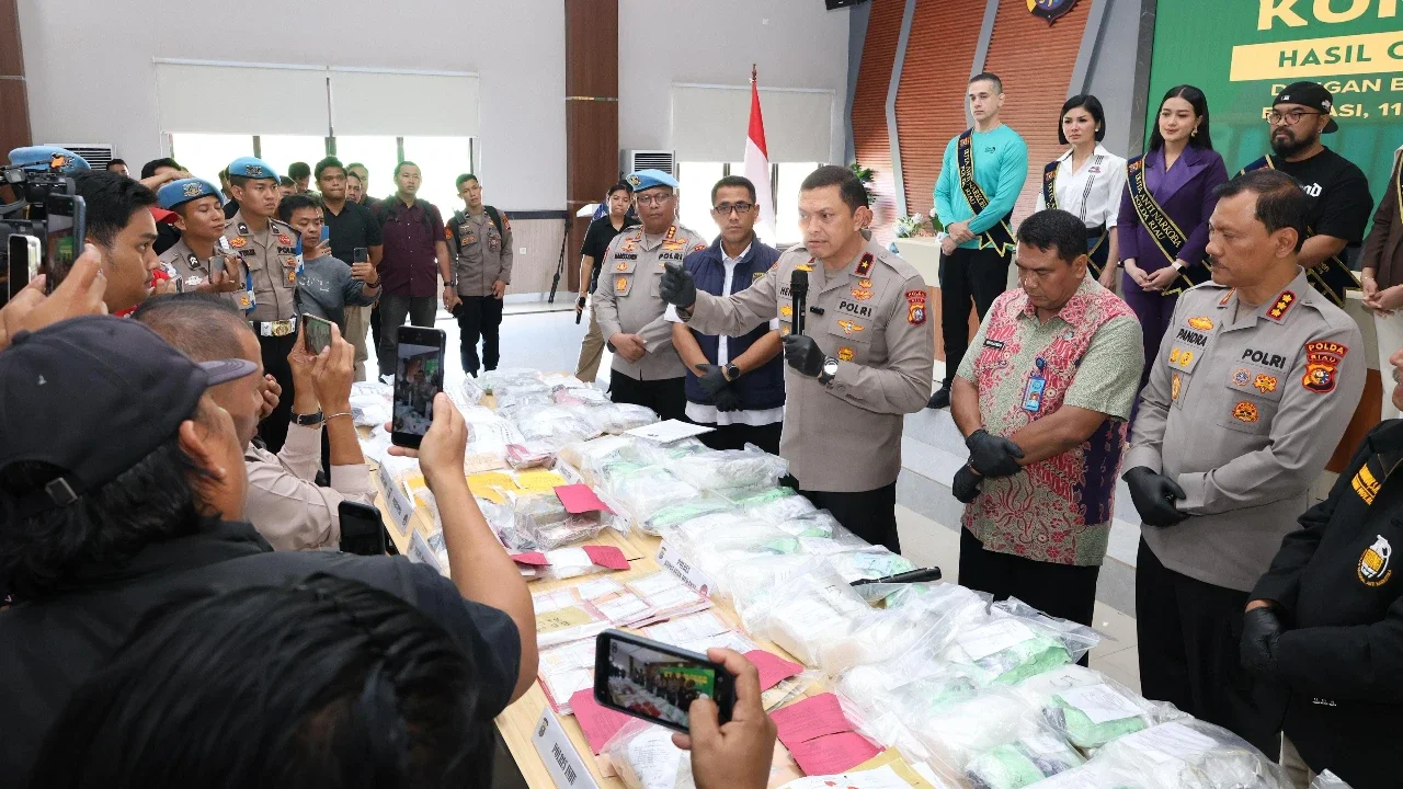 Operasi Antik LK 2026 Berakhir, Polda Riau Bongkar 435 Kasus Narkoba dan 557 Tersangka Diamankan