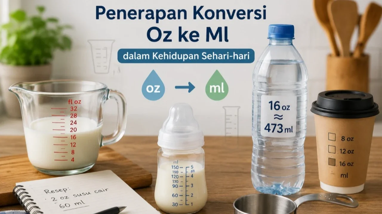 Penerapan Konversi Oz ke Ml. (AI Generated)