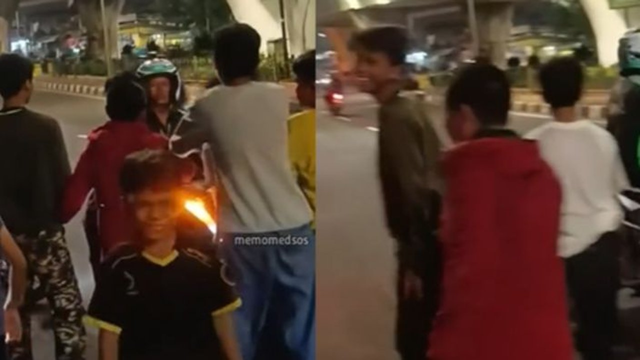 Halangi Pengendara Motor yang Lawan Arah Jalan, Aksi Para Bocah Ini Banjir Pujian