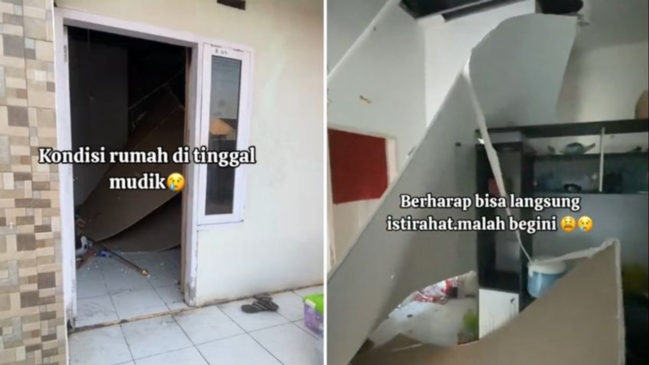 Viral Wanita Ini Perlihatkan Kondisi Rumahnya yang Roboh usai Ditinggal Mudik, Begini Kondisinya
