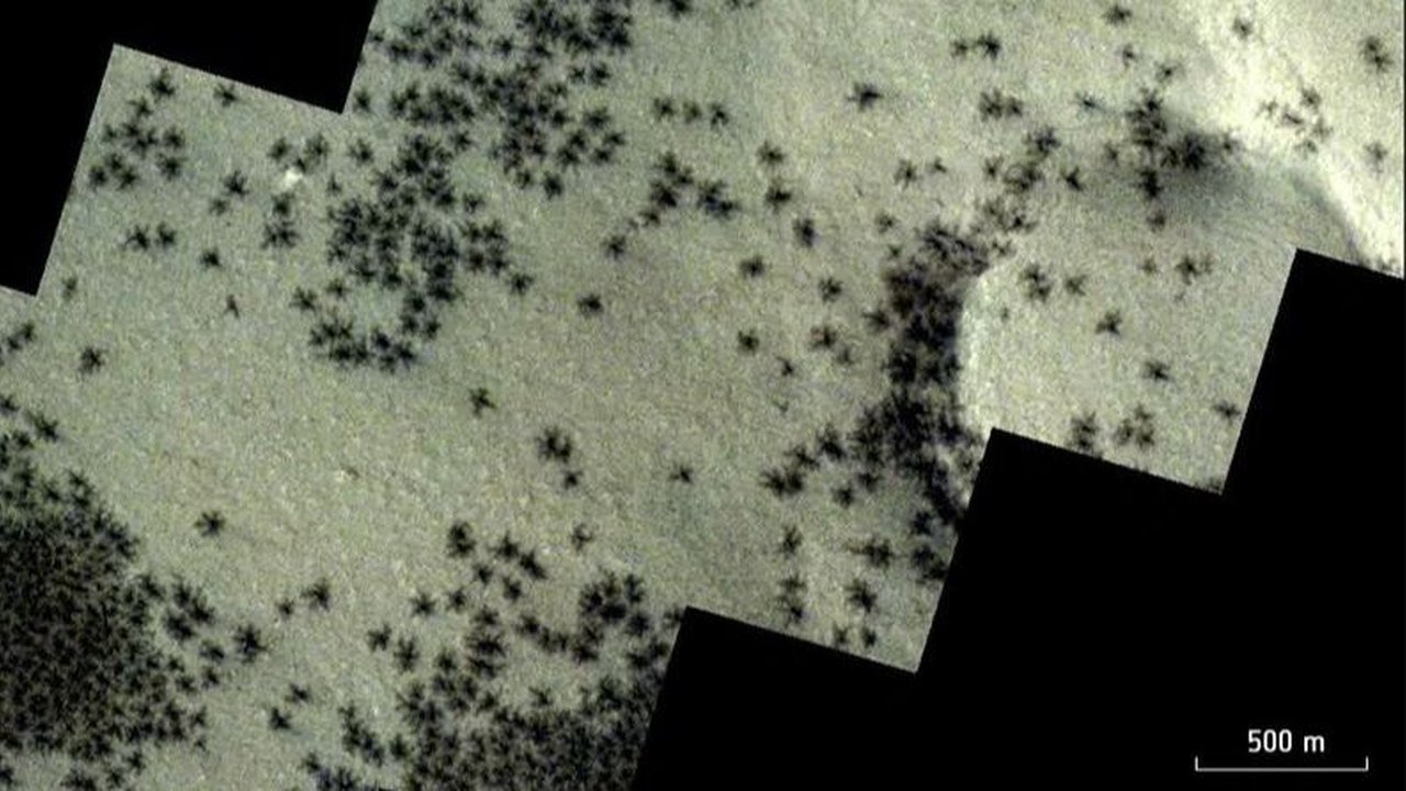 Ratusan Laba-Laba Hitam Serbu Kutub Selatan Planet Mars, Tapi Ilmuwan Ungkap Bukan Hewan