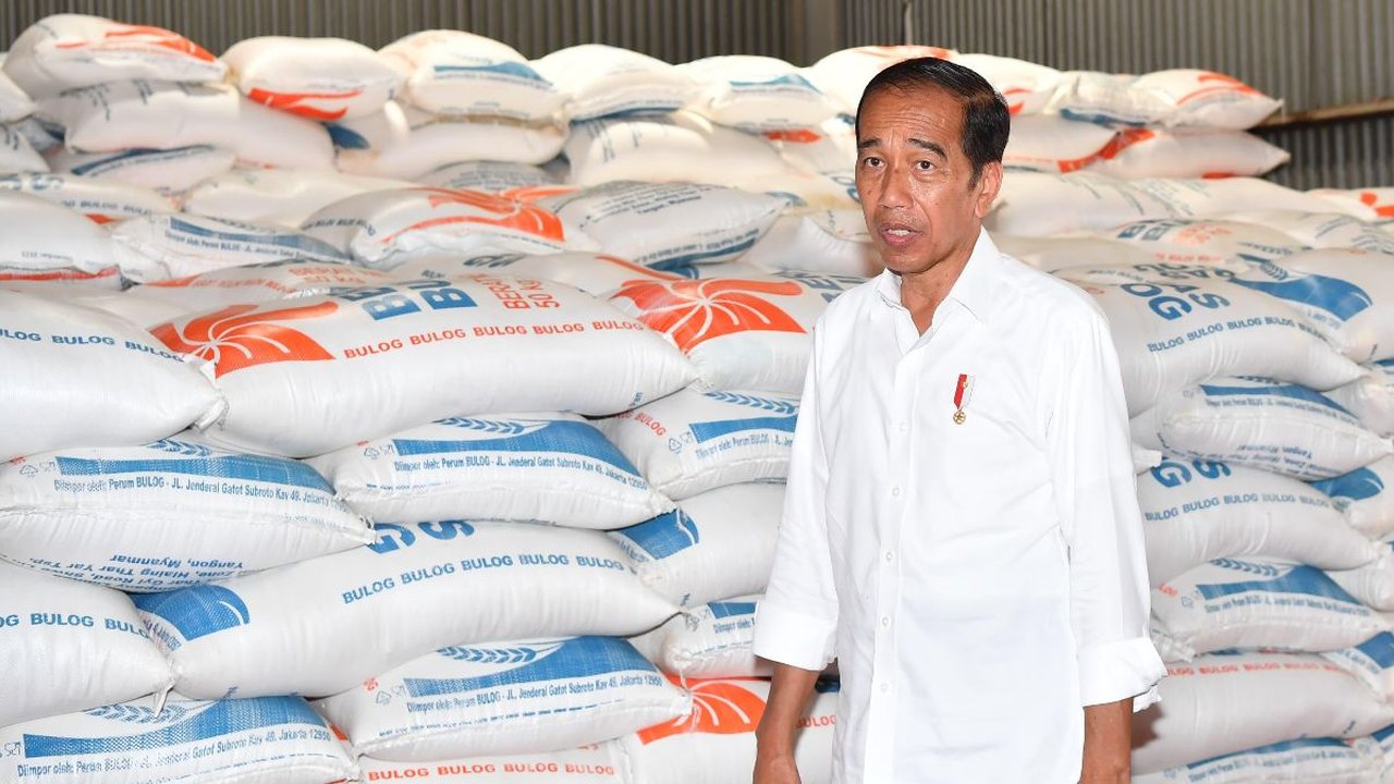 Tinjau Gudang Bulog Pematang Kandis, Jokowi Pastikan Stok Beras Aman