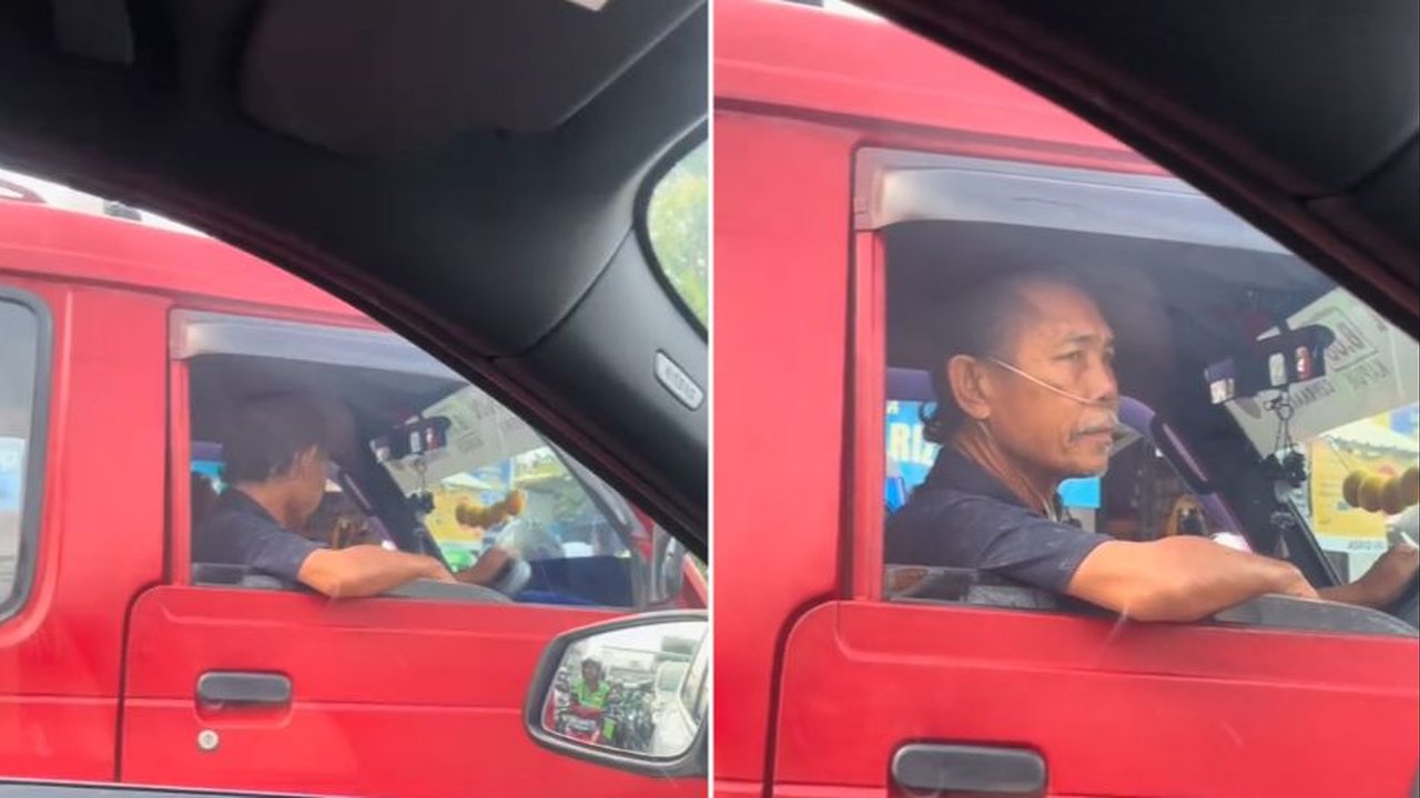 Tetap Bekerja Meski Sakit, Momen Sopir Angkot Pakai Selang Oksigen saat Nyetir Ini Bikin Sedih