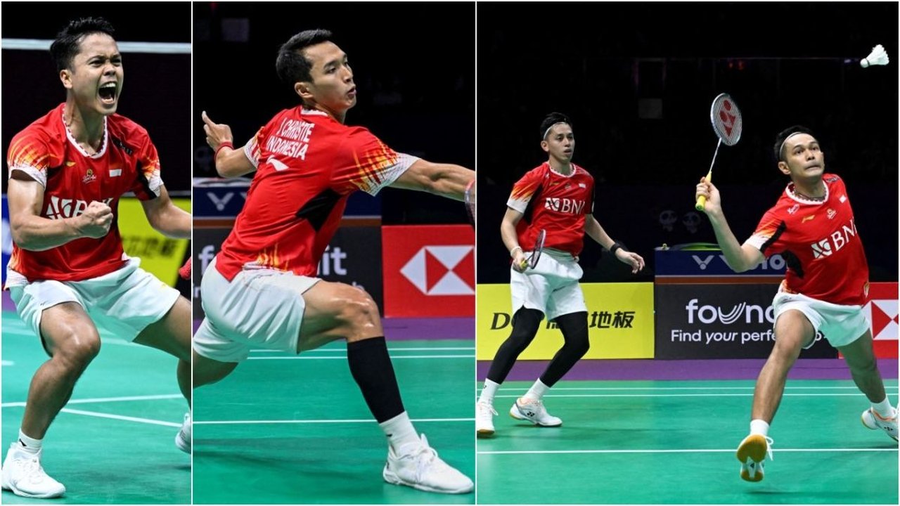 FOTO: Momen Tim Indonesia Putra Mulus Melangkah ke Final Piala Thomas 2024