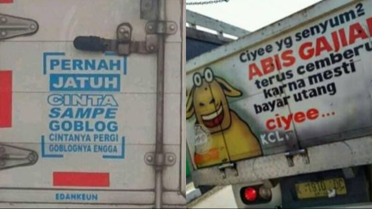 10 Potret Tulisan Truk Lucu, Mulai dari Sindiran untuk Kaum Gagal Move On sampai Peringatan Bayar Utang!