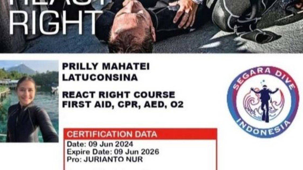 8 Foto Prilly Latuconsina Yang Berhasil Mendapatkan Lisensi Penanganan Darurat Pertama