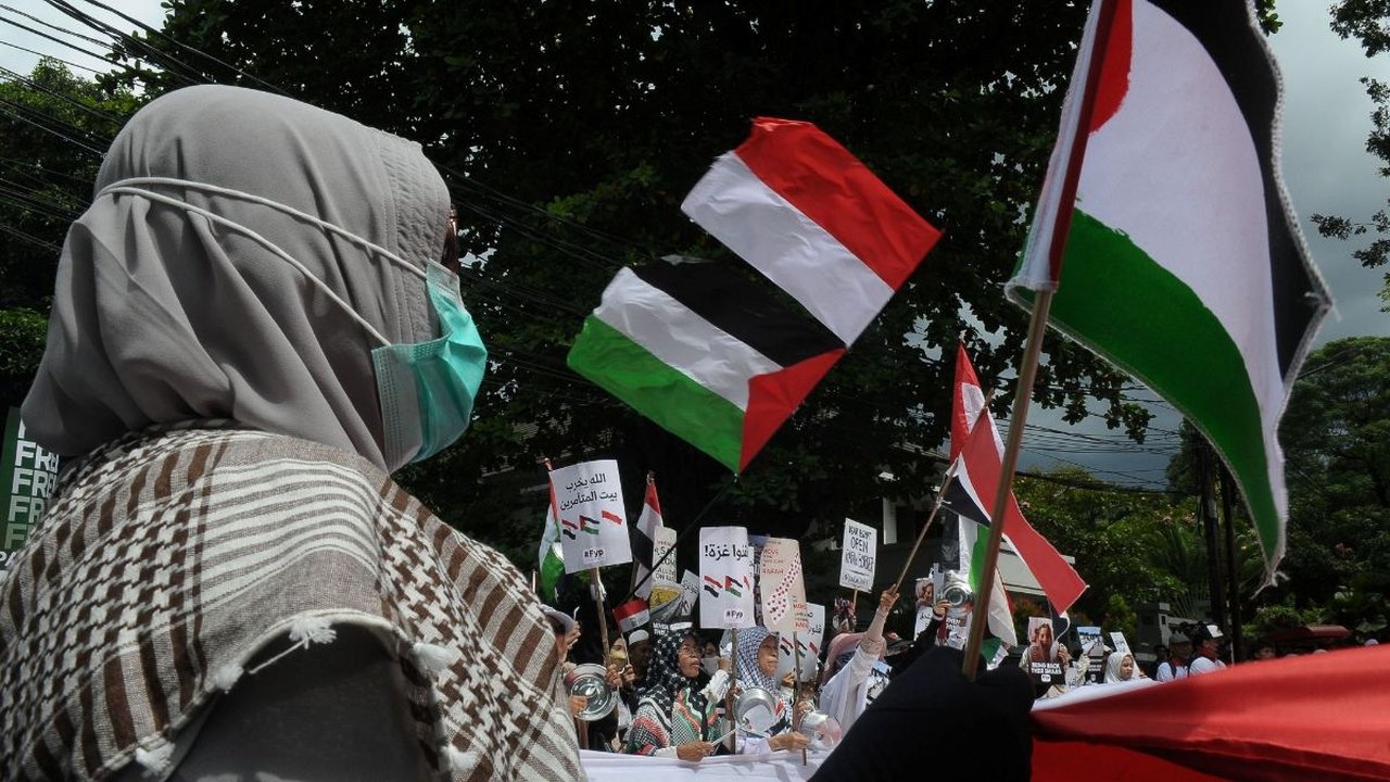 1.347 Personel Gabungan Amankan Aksi Bela Palestina di Kedubes AS