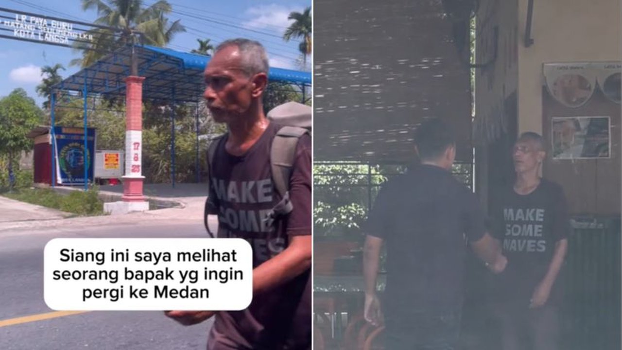 Bertemu Kakek Paruh Baya yang Jalan Kaki Jarak Jauh demi Hemat Biaya, Aksi Pria Beri Bantuan Ini Banjir Pujian