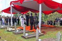 Menhan Sjafrie Sjamsoeddin Pimpin Upacara Militer Pemakaman Juwono Sudarsono