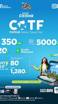 Banyak Promo Meriah! BRI dan Citilink Gelar Online Travel Fair