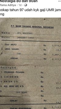 Viral Gaji Bank di Tahun 97, Setara dengan UMP Sulawesi Utara Tahun 2025