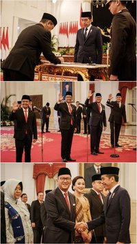 FOTO: Detik-Detik Presiden Jokowi Melantik Bahlil Lahadalia hingga Rosan Roeslani Jadi Menteri Baru di Istana Negara