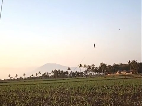 Buat Panik, Bocah Ini Terbang Terbawa Angin saat Main Layangan