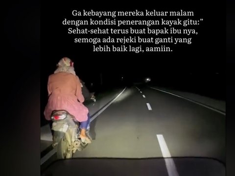 Viral Pasangan Ini Naik Motor Tanpa Lampu saat Malam, Pakai Senter untuk Penerangan