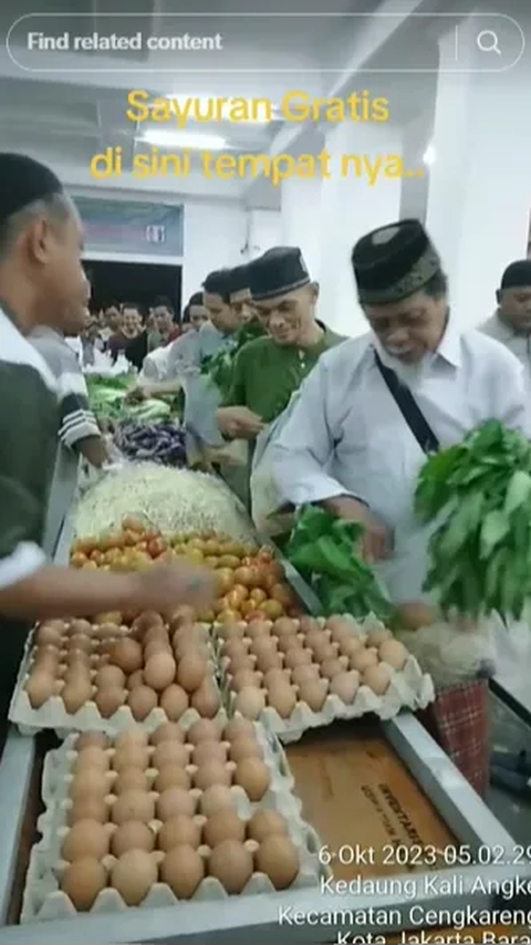 Viral Sedekah Sayur Gratis di Masjid Raya Uswatun Hasanah Cengkareng, Jemaah Boleh Ambil Sepuasnya