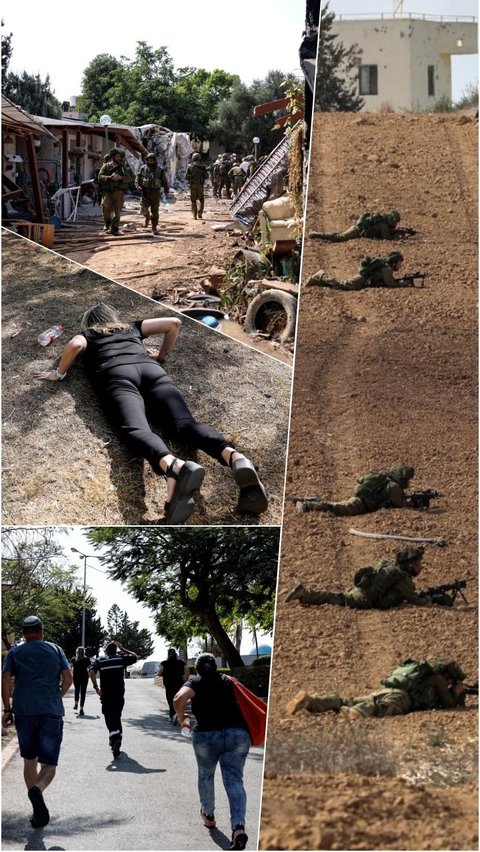 FOTO: Kepanikan Warga Israel Saat Roket Hamas Menghantam hingga Kehancuran Permukiman Yahudi di Kibbutz Kfar Aza