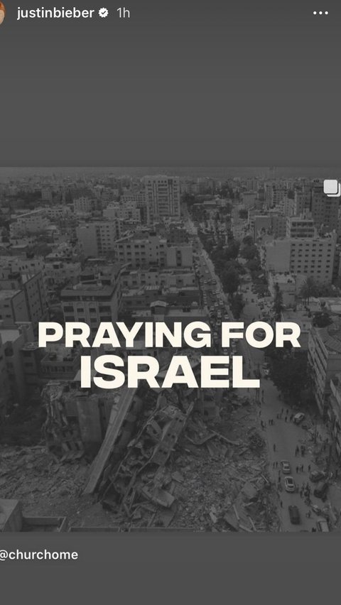 Justin Bieber Dukung Israel di Instagram Pakai Foto Gaza Hancur, Kemudian Dihapus