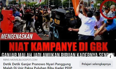 CEK FAKTA: Hoaks Video Ganjar Pranowo Diusir Puluhan Ribu Kader PDI-P di GBK