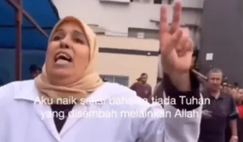 Rupanya, perawat tersebut mendengar kabar jika suaminya tewas saat agresi militer Palestina-Israel terjadi.