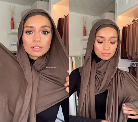 Super Simple, Elegant Layered Hijab Tutorial to Cover the Neck