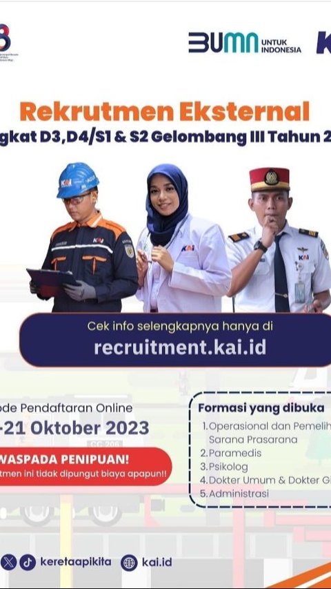 Buruan Daftar! KAI Buka Loker Besar-besaran untuk Banyak Jurusan