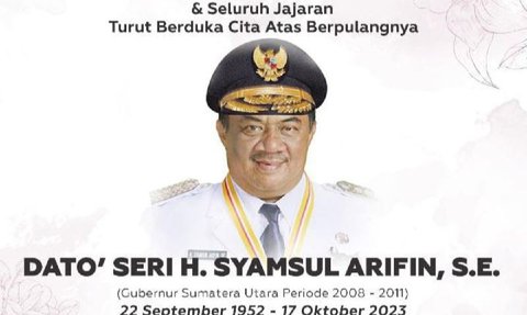 Mantan Gubernur Sumatera Utara Syamsul Arifin Meninggal Dunia di Jakarta