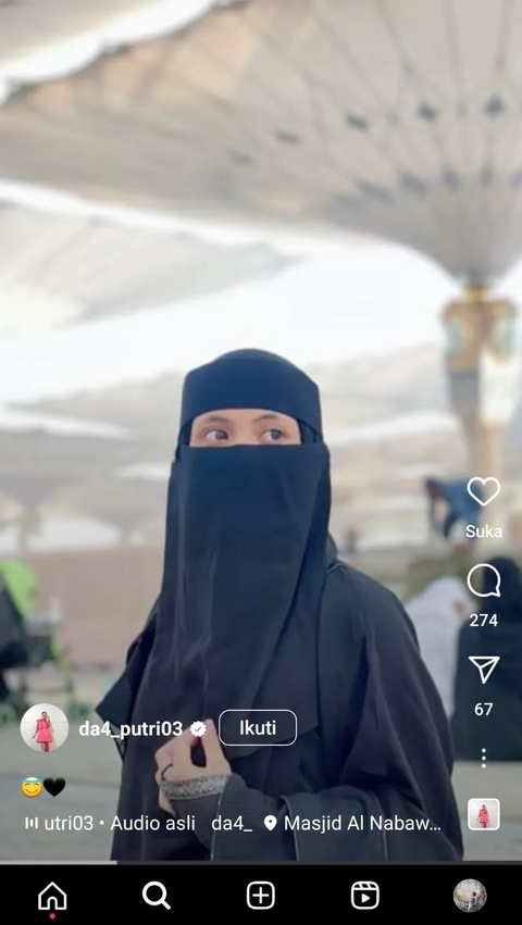 Potret Putri Isnari saat Umrah di Tanah Suci Bikin Pangling, Tampil Bercadar