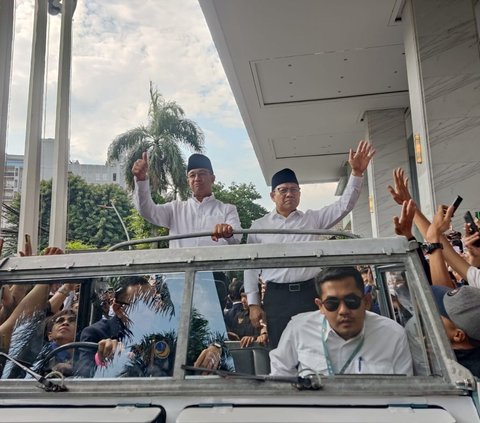 Iring-iringan Pasangan Anies-Cak Imin Lewat Depan Rumah Megawati Menuju KPU, Ada Teriakan 'AMIN Presiden'