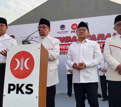 Gaya Kompak Anies - Muhaimin Kenakan Kemeja Putih saat Diarak ke KPU