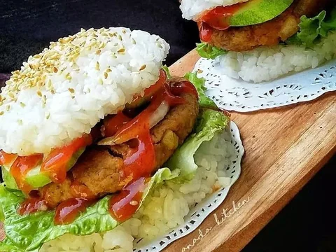 8. Tandoori Tempe Rice Burger