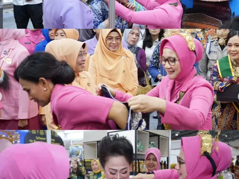 Istri Kapolda Riau Tampil Elegan saat Hadiri Acara Penyematan Gelar di Balai Adat Melayu Riau