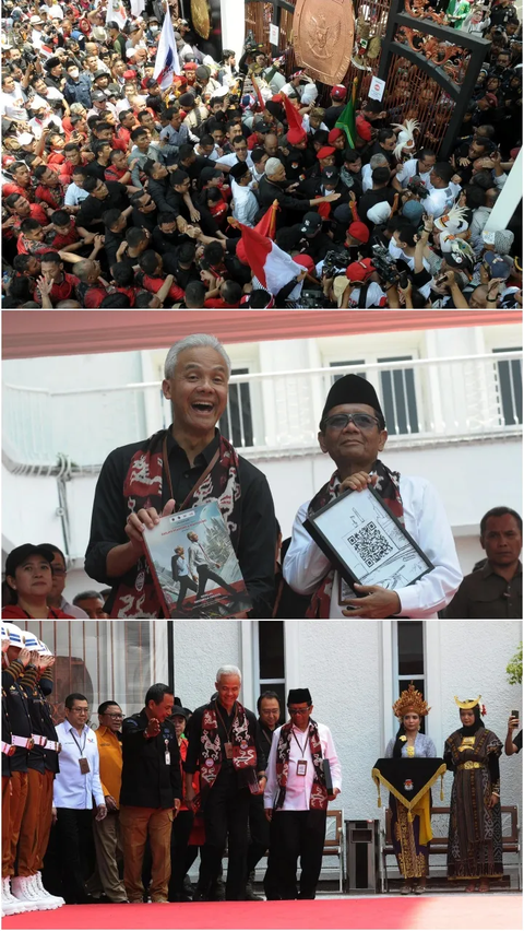 FOTO: Penampakan Pendukung Berdesakan Antar Ganjar-Mahfud hingga Resmi Daftar Sebagai Pasangan Capres-Cawapres Pemilu 2024 ke KPU