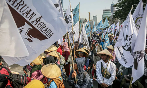 Ada Demo Buruh di Patung Kuda, Transjakarta Arah Senen dan Koridor 1 Arah Kota Dialihkan