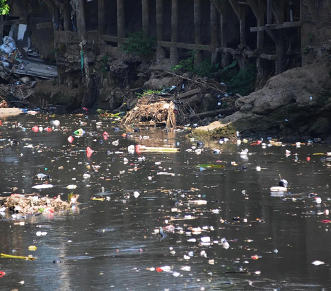 Tak hanya sampah, kondisi air di Kali Ciliwung sekitar Jakarta juga mengalami perubahan warna menjadi hitam dan beraroma bau tak sedap.
