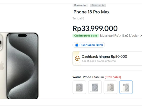 Pre Order iPhone 15 Pro Max Priced at Rp33 Million Sold Out at Online Shop