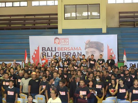 Potret Ratusan Warga Bali Deklarasi Dukung Gibran Maju Pilpres 2024