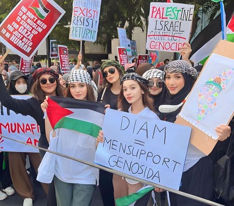 Ikut Demo Bela Palestina, Penampilan Syifa Hadju Bikin Melongo, Disebut Mirip Bella Hadid