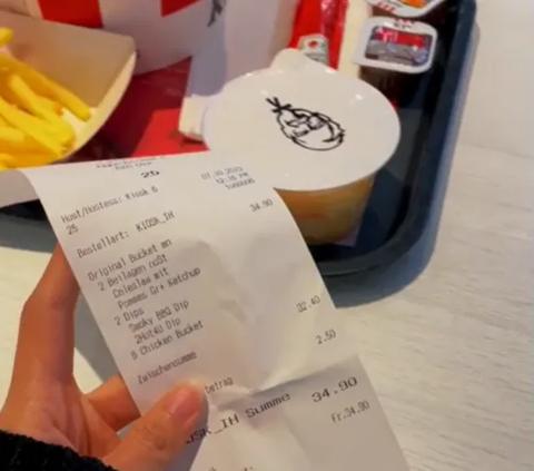 Viral Beli KFC di Swiss, Tiktores Ini Sebut Makan KFC Termahal Selama Hidup