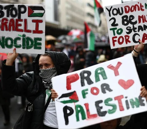 100.000 Orang Demo Dukung Palestina di London, Serukan Hentikan Bombardir Gaza