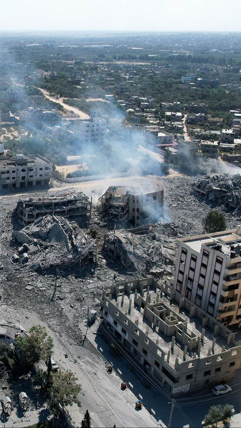 FOTO: Penampakan Sederet Bangunan di Jalur Gaza Hancur Lebur Akibat Serangan Israel