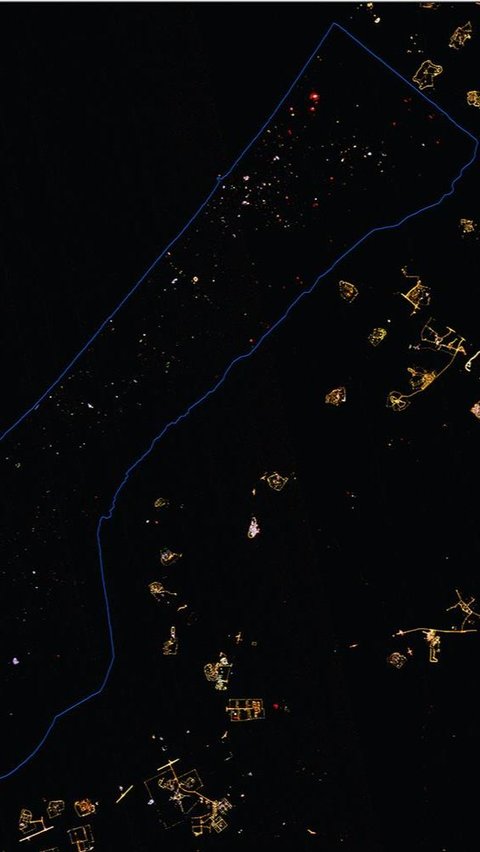 Citra Satelit Before After Kondisi Jalur Gaza di Malam Hari