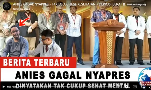 Beredar Kabar Anies Baswedan Gagal jadi Capres Karena Tak Lolos Tes Kesehatan Mental, Cek Faktanya